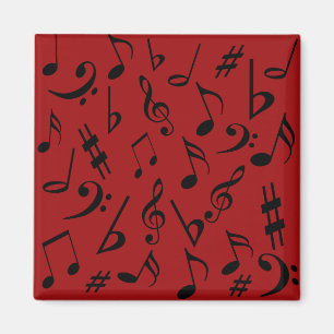 Muzieknotities Magnet - Rood Magneet
