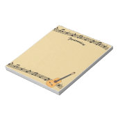 Muzieknotities op blad Muziek & gitaar personalise Notitieblok (Gedraaid)