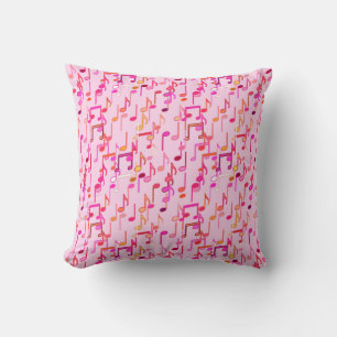 Muzieknotities — roze, multi kussen