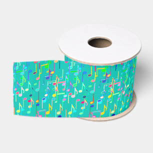 Muzieknotities — turkooizen, multi grosgrain lint