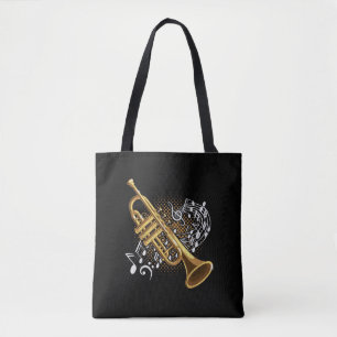 Muzieknotities van Trumpet Player Jazz Music Art Draagtas
