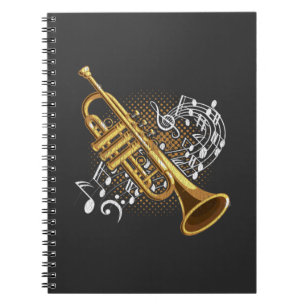 Muzieknotities van Trumpet Player Jazz Music Art Notitieboek