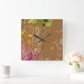 Muzieknotities wandklok vierkante klok (Huis)