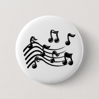 muzieknotities zwart ronde button 5,7 cm
