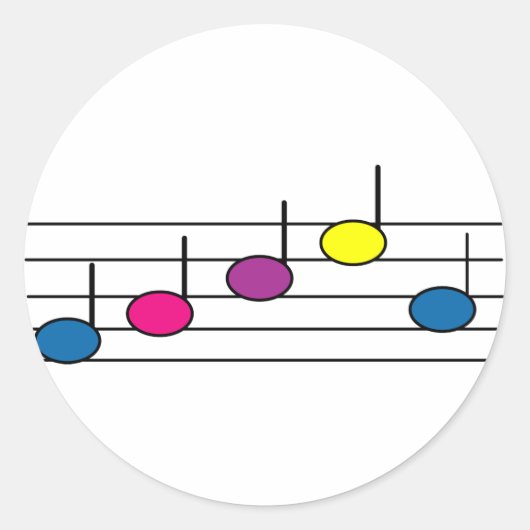 Muzieknotitiesticker Ronde Sticker (Voorkant)