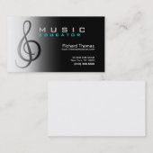 Muziekonderwijzer Visitekaartje Chrome (Voorkant / Achterkant)