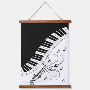 Muziekontwerp voor piano-toetsenbord hangend wandkleed