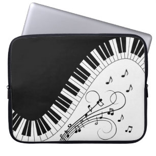 Muziekontwerp voor piano-toetsenbord laptop sleeve