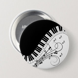 Muziekontwerp voor piano-toetsenbord ronde button 7,6 cm