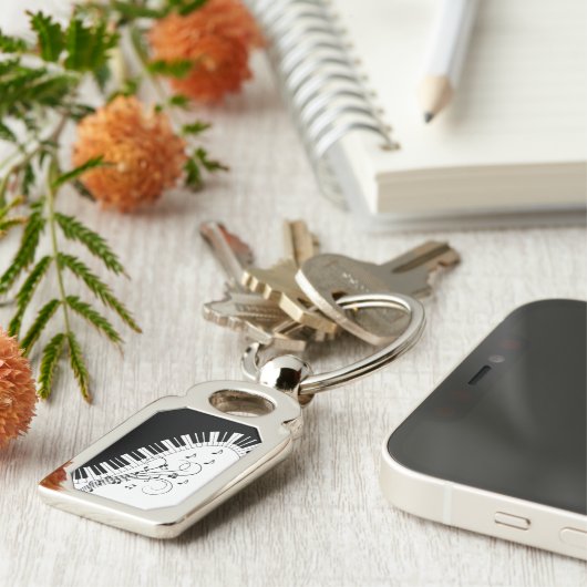 Muziekontwerp voor piano-toetsenbord sleutelhanger (Zijkant)
