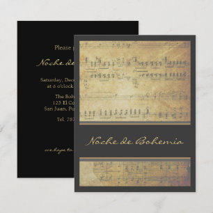 Muziekoverweging of concertblad Music-uitnodiging Kaart