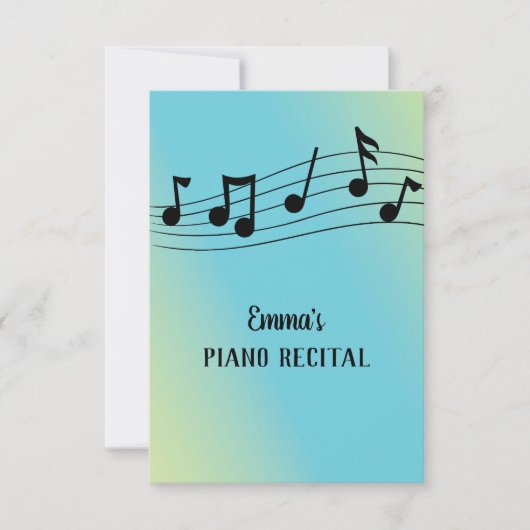 Muziekoverwegingen en personeel kaart (Voorkant)