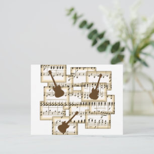 muziekpapier gitaarachtergrond briefkaart