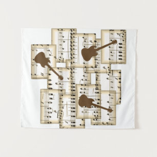 muziekpapier gitaarachtergrond wandkleed