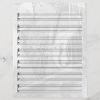 Muziekpapier met instrumentthema in zilver flyer