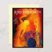 Muziekpartijuitnodiging Kaart (Voorkant / Achterkant)