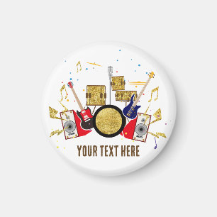 muziekparty guitar drum set musical magneet