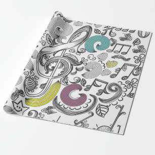 Muziekpatroon Cadeaupapier