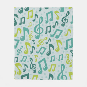 Muziekpatroon Fleece Deken