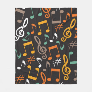 Muziekpatroon Fleece Deken