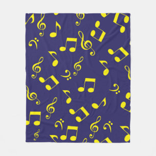 Muziekpatroon Fleece Deken