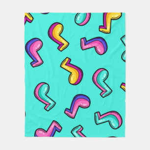 Muziekpatroon Fleece Deken