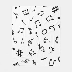 Muziekpatroon Fleece Deken