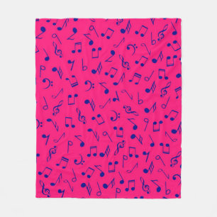 Muziekpatroon Fleece Deken