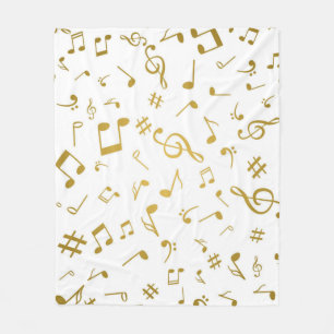 Muziekpatroon Fleece Deken