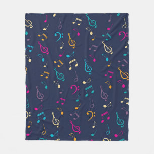 Muziekpatroon Fleece Deken