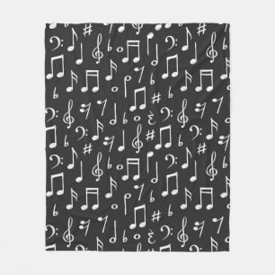 Muziekpatroon Fleece Deken