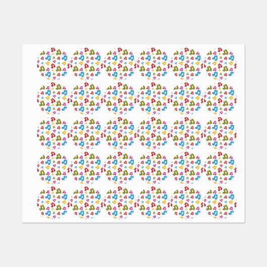 Muziekpatroon Labels (Vel)