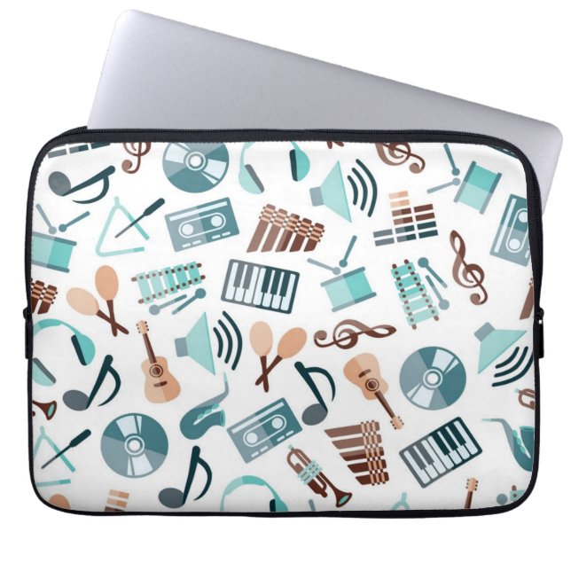 Muziekpatroon Laptop Sleeve (Voorkant)