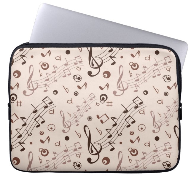 Muziekpatroon Laptop Sleeve (Voorkant)