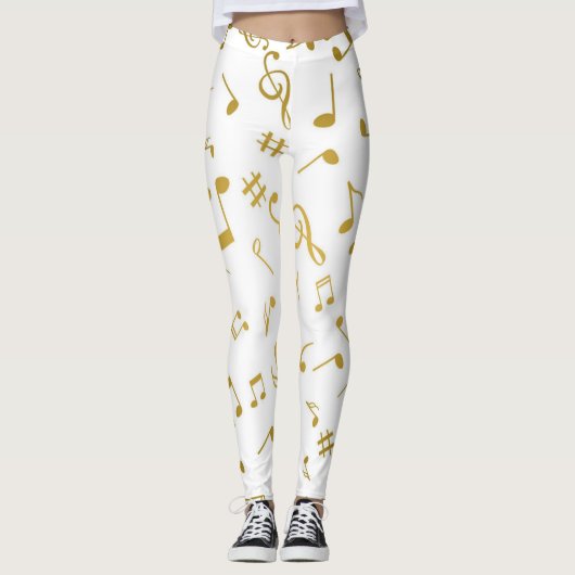 Muziekpatroon Leggings (Voorkant)