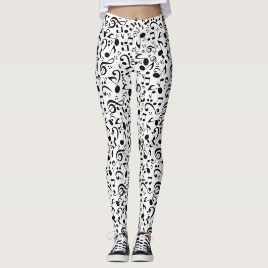 Muziekpatroon Leggings (Voorkant)