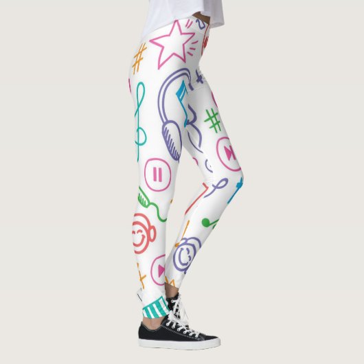 Muziekpatroon Leggings (Rechts)