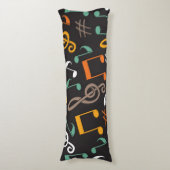 Muziekpatroon Lichaamskussen (Voorkant Verticaal)