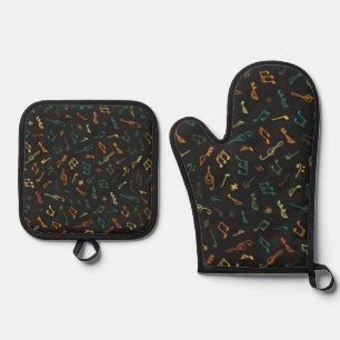 Muziekpatroon Ovenwant & Pannenlap Set