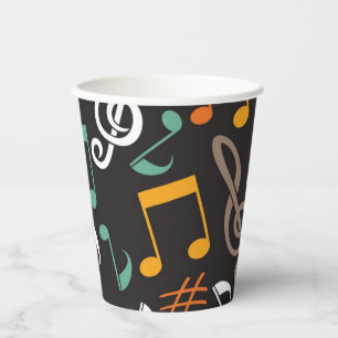 Muziekpatroon Papieren Bekers