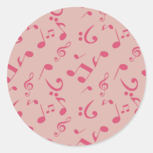 Muziekpatroon Ronde Sticker