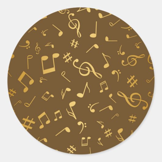 Muziekpatroon Ronde Sticker (Voorkant)
