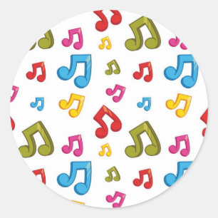 Muziekpatroon Ronde Sticker