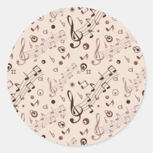 Muziekpatroon Ronde Sticker