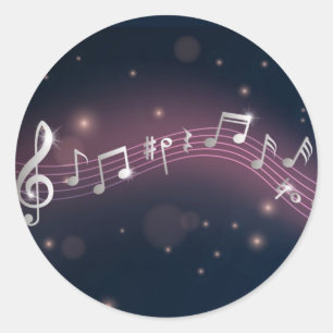 Muziekpatroon Ronde Sticker