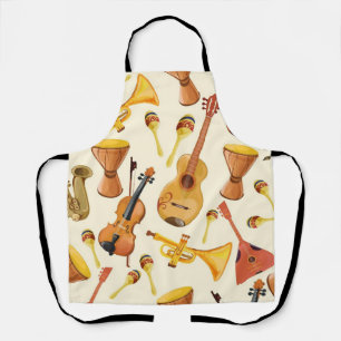 Muziekpatroon Schort