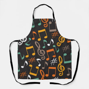 Muziekpatroon Schort