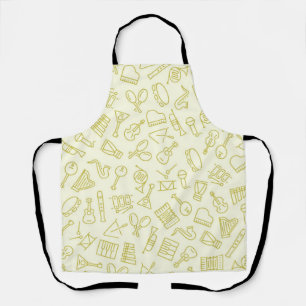 Muziekpatroon Schort
