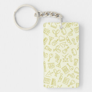Muziekpatroon Sleutelhanger
