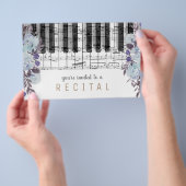 muziekpiano blauwe waterverf design flyer (Hand)